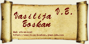 Vasilija Boškan vizit kartica